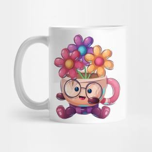 Happy Flower Cup Concept cartoon artwork Mug